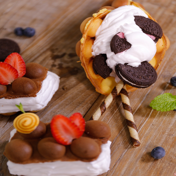 芭貝樂(lè)絢麗多彩雞蛋餅冰淇淋