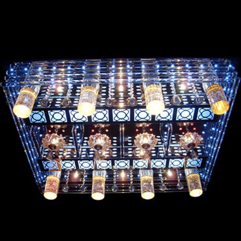 品位生活現代水晶柱低壓平板吸頂燈