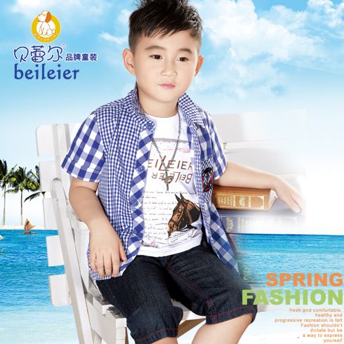 休閑百搭蘭格襯衫