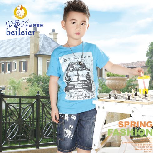 藍色復古汽車T恤