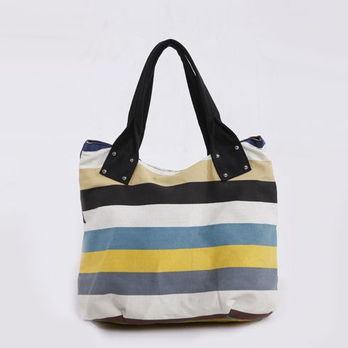 泰瑪斯彩色橫條手提包