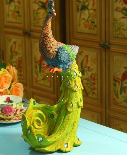 DIY尚彩斯里蘭卡藍孔雀擺件