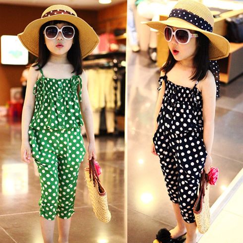 韓版圓點吊帶連衣褲