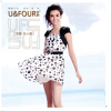 萊爾維思優惑圓點修身連衣裙