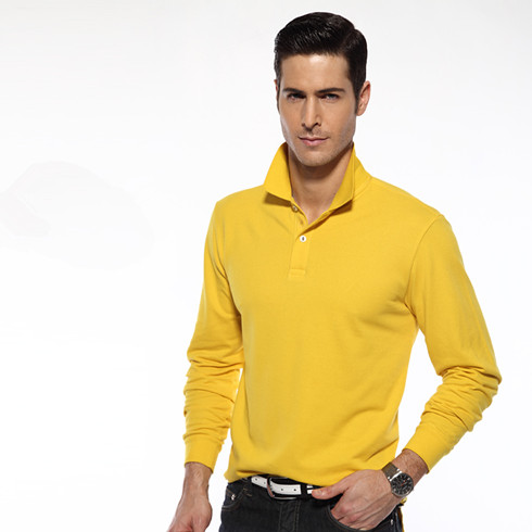 優品優男多彩翻領長袖T恤