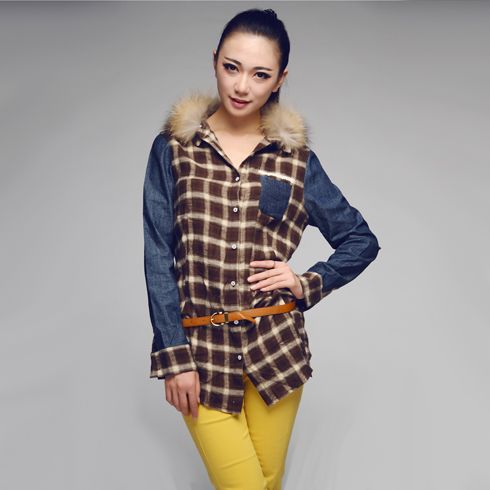 城市部落毛領長袖上衣