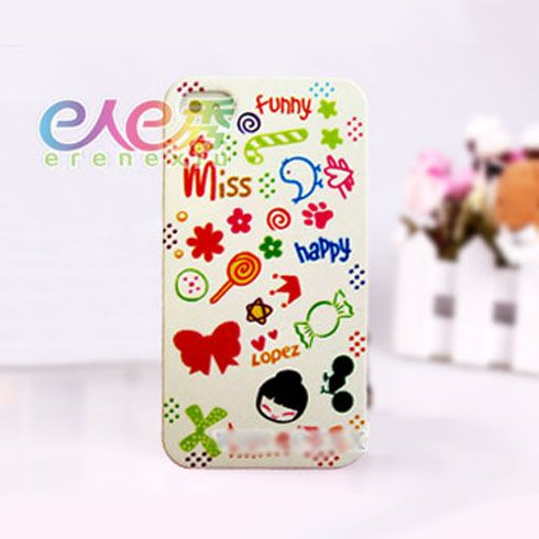 e人e秀可愛(ài)文字圖案手機(jī)殼 