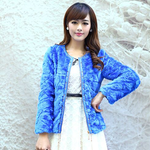 酷庫女裝鵝絨無領長袖外套