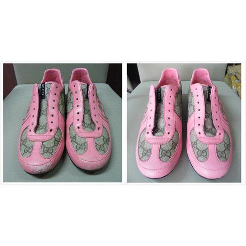 古奇 運動鞋 保養前后對比