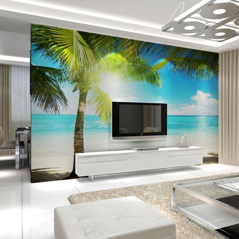 似錦墻藝漆客廳電視墻裝飾壁畫(huà)