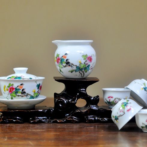 龍潤茶產品-8頭粉彩茶具嫣紅醉舞