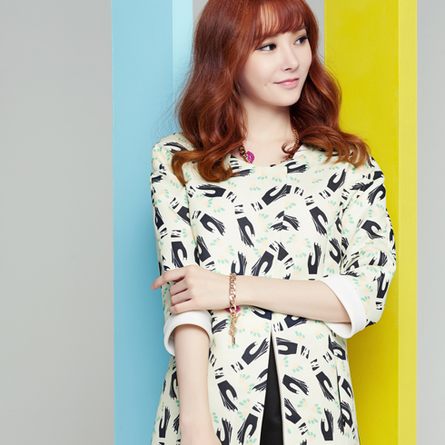 酷庫女裝產品-氣質時尚中袖長款外套