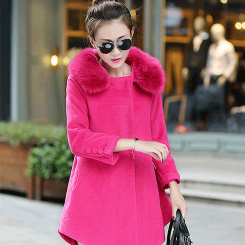 薇蓮女裝產品-薇蓮女裝玫紅色大衣