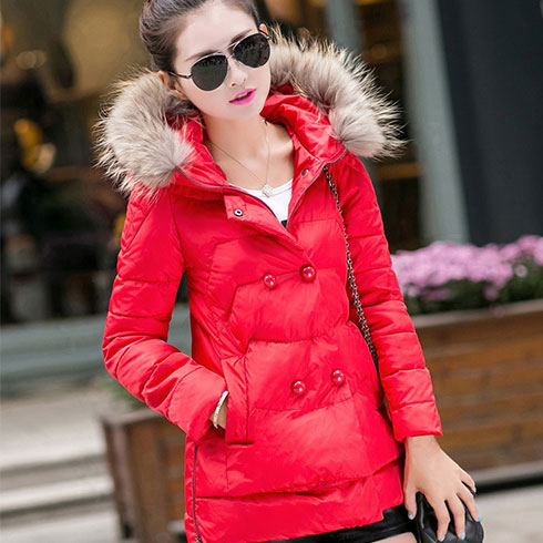 薇蓮女裝產品-薇蓮女裝大紅色羽絨外套