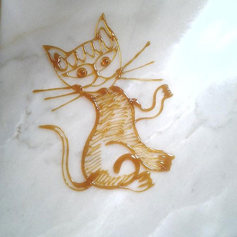 宏信手工藝制作技術培訓產品-糖人畫貓咪