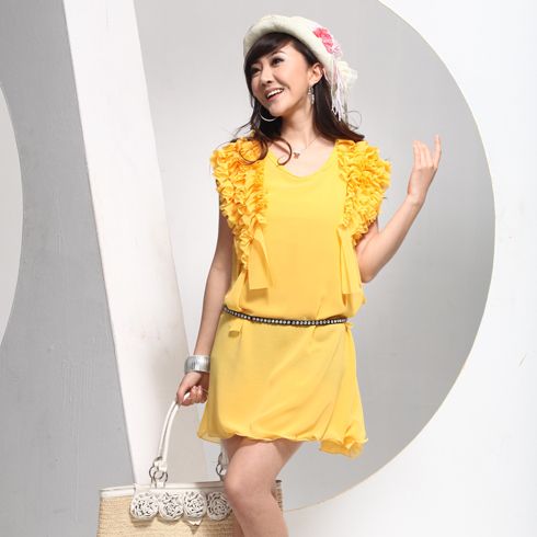 威姬兒斯女裝產品-無袖雪紡連衣裙