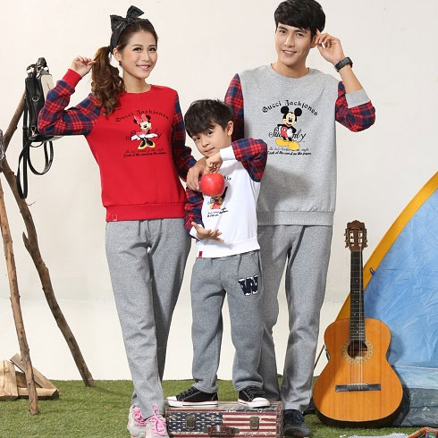 龍子印情侶親子裝產品-灰色休閑褲親子裝