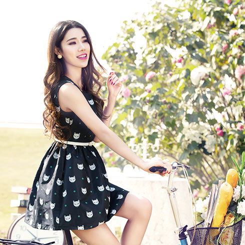 阿珍妮女裝產品-高檔真絲連衣裙