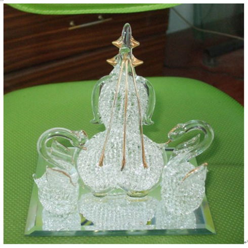 水晶拉絲工藝產品-水晶拉絲白鶴模型擺件