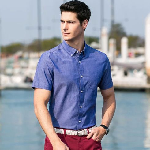 優品優男休閑棉襯衫