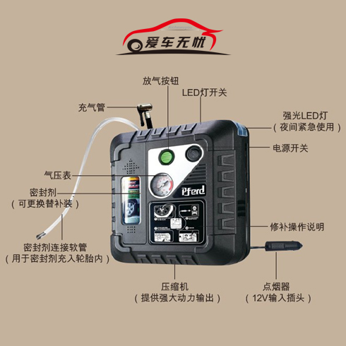 愛車無憂智能車胎衛士-補胎充氣一體機