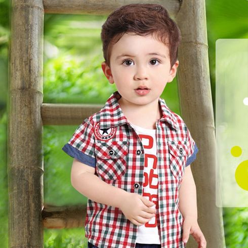 陽(yáng)光班納童裝-千鳥(niǎo)格T恤