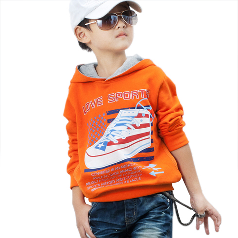 麥勒酷童裝-橘黃色衛衣