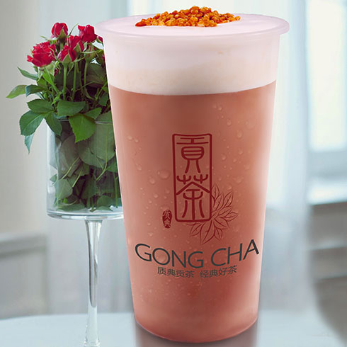 質典貢茶茶飲-玫瑰紅茶奶蓋茶