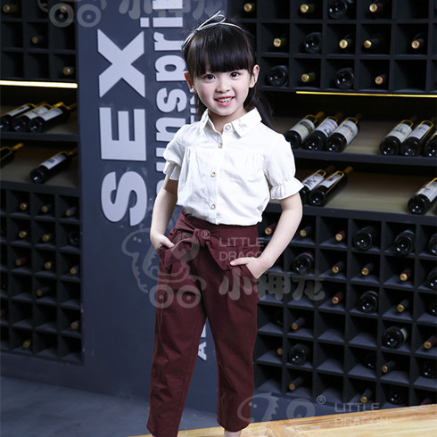 小神龍童裝-白色娃娃領襯衫