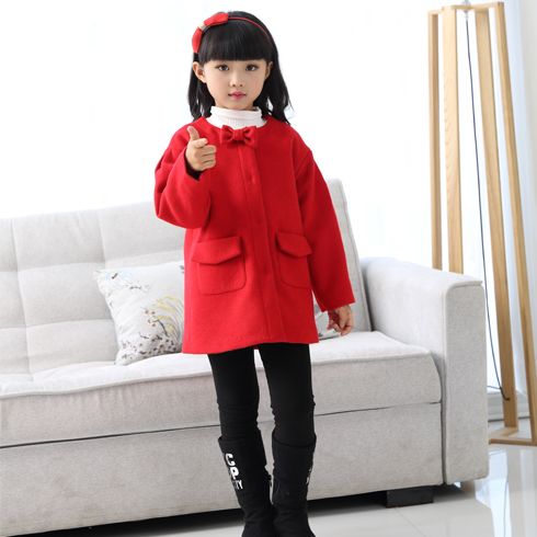 貝蕾爾-女童紅色風衣無領春秋季