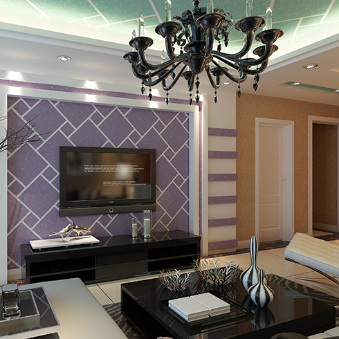 科溫士水性彩色顆粒漆-優雅風格墻面裝修效果圖