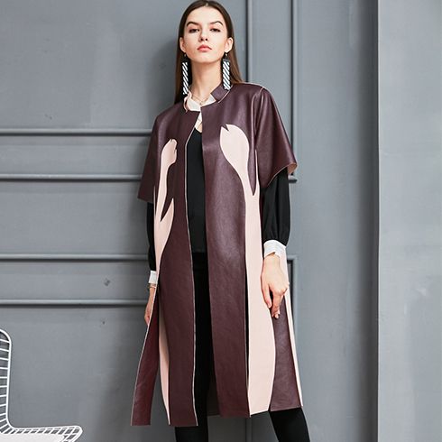 艾麗哲女裝-秋冬楓葉時尚皮衣