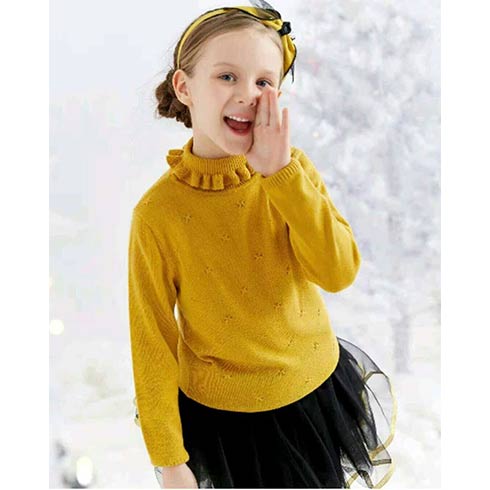 卡通伙伴童裝-荷葉邊領口毛衣