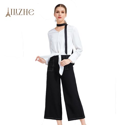 艾麗哲女裝-春秋季長袖絲結襯衫