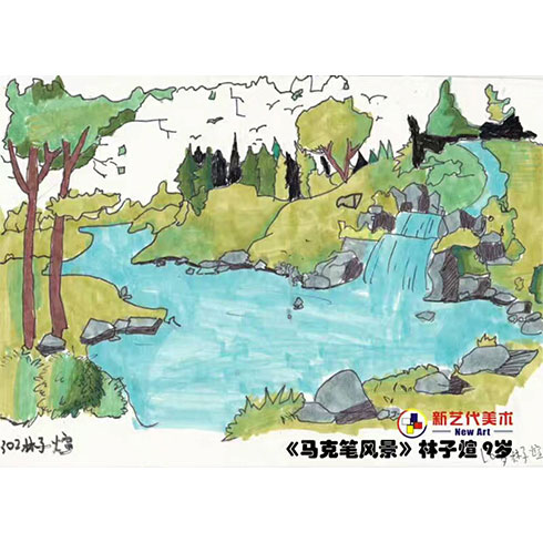 新藝代美術培訓-馬克筆風景畫