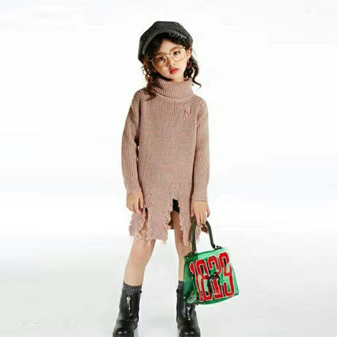 艾尼尼童裝-高領毛衣裙