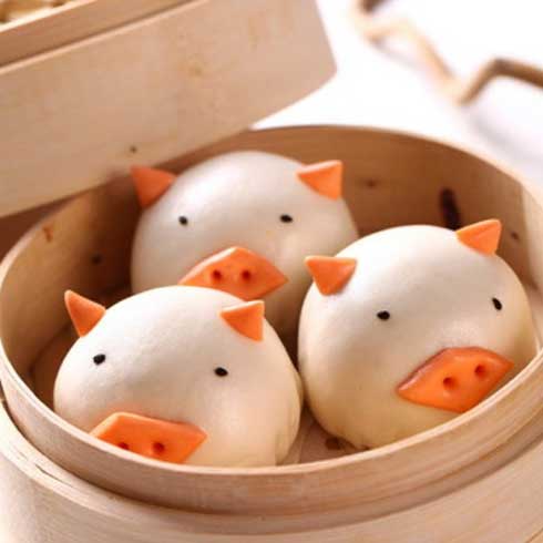 滿朝佰家養生粥鋪-小豬豆沙包