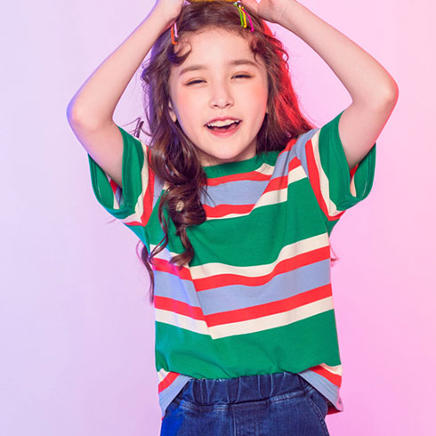 調皮屋童裝-復古多色條紋衫